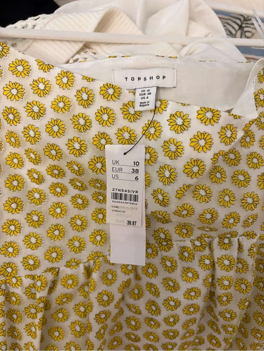 Topshop Yellow Floral A-Line Midi Skirt